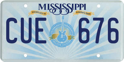 MS license plate CUE676
