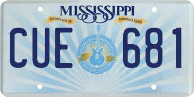 MS license plate CUE681