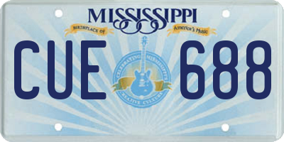 MS license plate CUE688