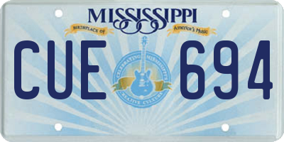 MS license plate CUE694