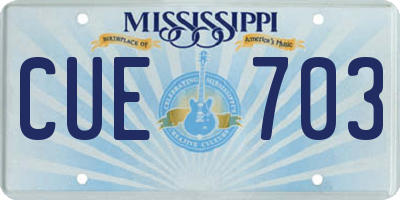 MS license plate CUE703