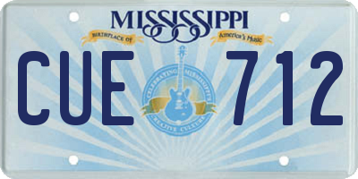 MS license plate CUE712