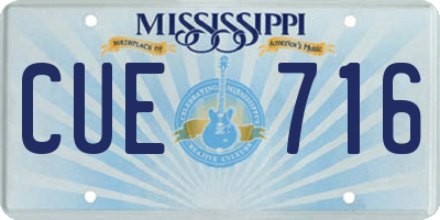 MS license plate CUE716