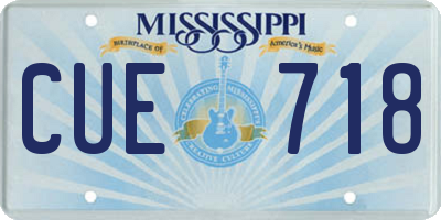 MS license plate CUE718
