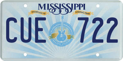 MS license plate CUE722