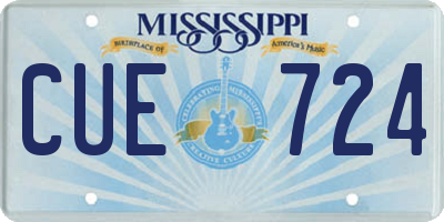 MS license plate CUE724