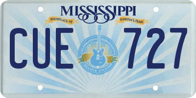 MS license plate CUE727