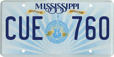 MS license plate CUE760
