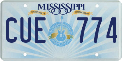MS license plate CUE774
