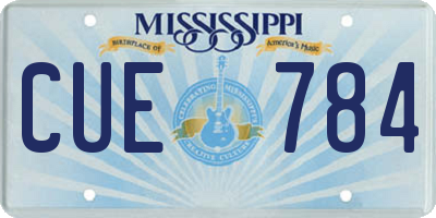 MS license plate CUE784