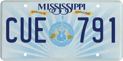 MS license plate CUE791