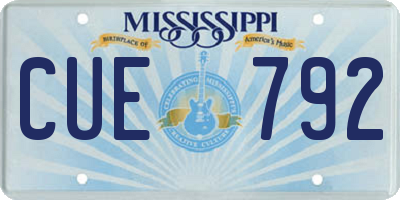 MS license plate CUE792