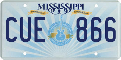 MS license plate CUE866