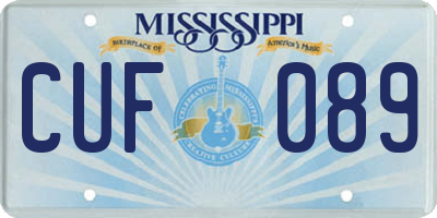 MS license plate CUF089