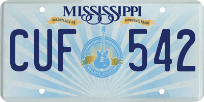 MS license plate CUF542