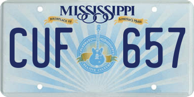 MS license plate CUF657
