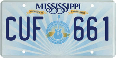MS license plate CUF661