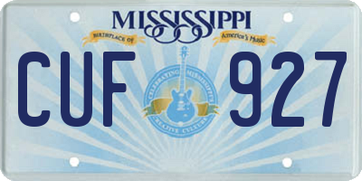 MS license plate CUF927