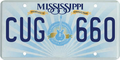 MS license plate CUG660