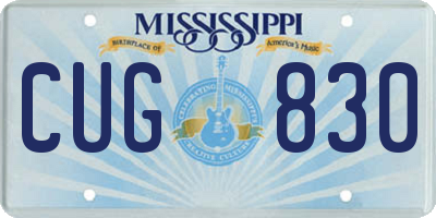 MS license plate CUG830