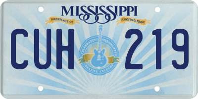 MS license plate CUH219
