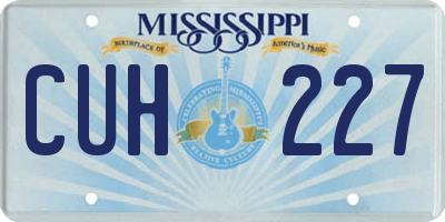 MS license plate CUH227