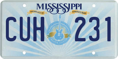 MS license plate CUH231
