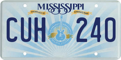 MS license plate CUH240