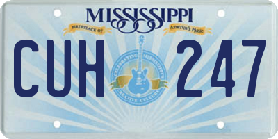 MS license plate CUH247