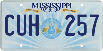 MS license plate CUH257