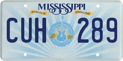 MS license plate CUH289