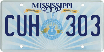 MS license plate CUH303