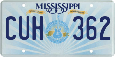 MS license plate CUH362