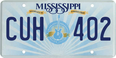 MS license plate CUH402