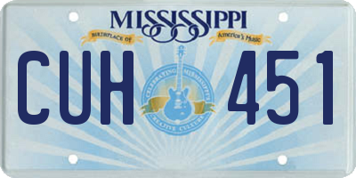 MS license plate CUH451