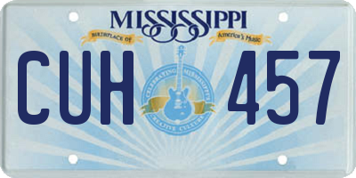 MS license plate CUH457