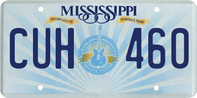 MS license plate CUH460