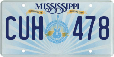 MS license plate CUH478