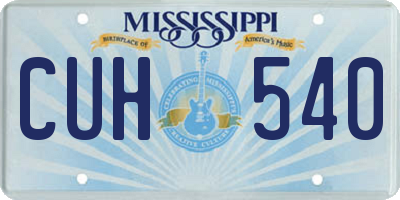 MS license plate CUH540