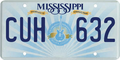 MS license plate CUH632