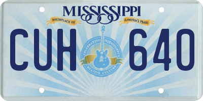 MS license plate CUH640