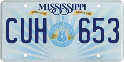 MS license plate CUH653
