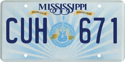 MS license plate CUH671