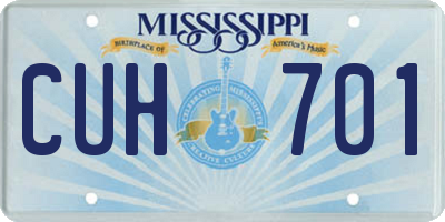 MS license plate CUH701