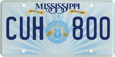 MS license plate CUH800