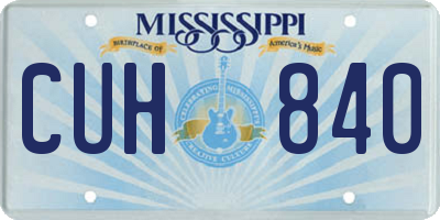 MS license plate CUH840