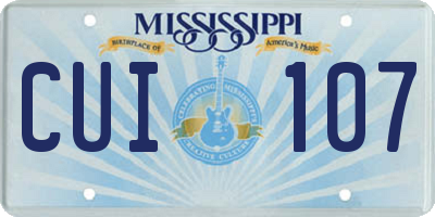 MS license plate CUI107