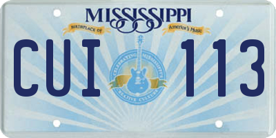 MS license plate CUI113
