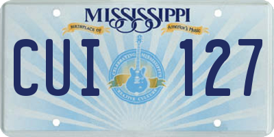 MS license plate CUI127