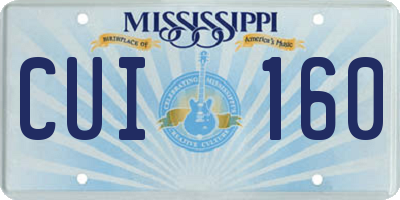 MS license plate CUI160